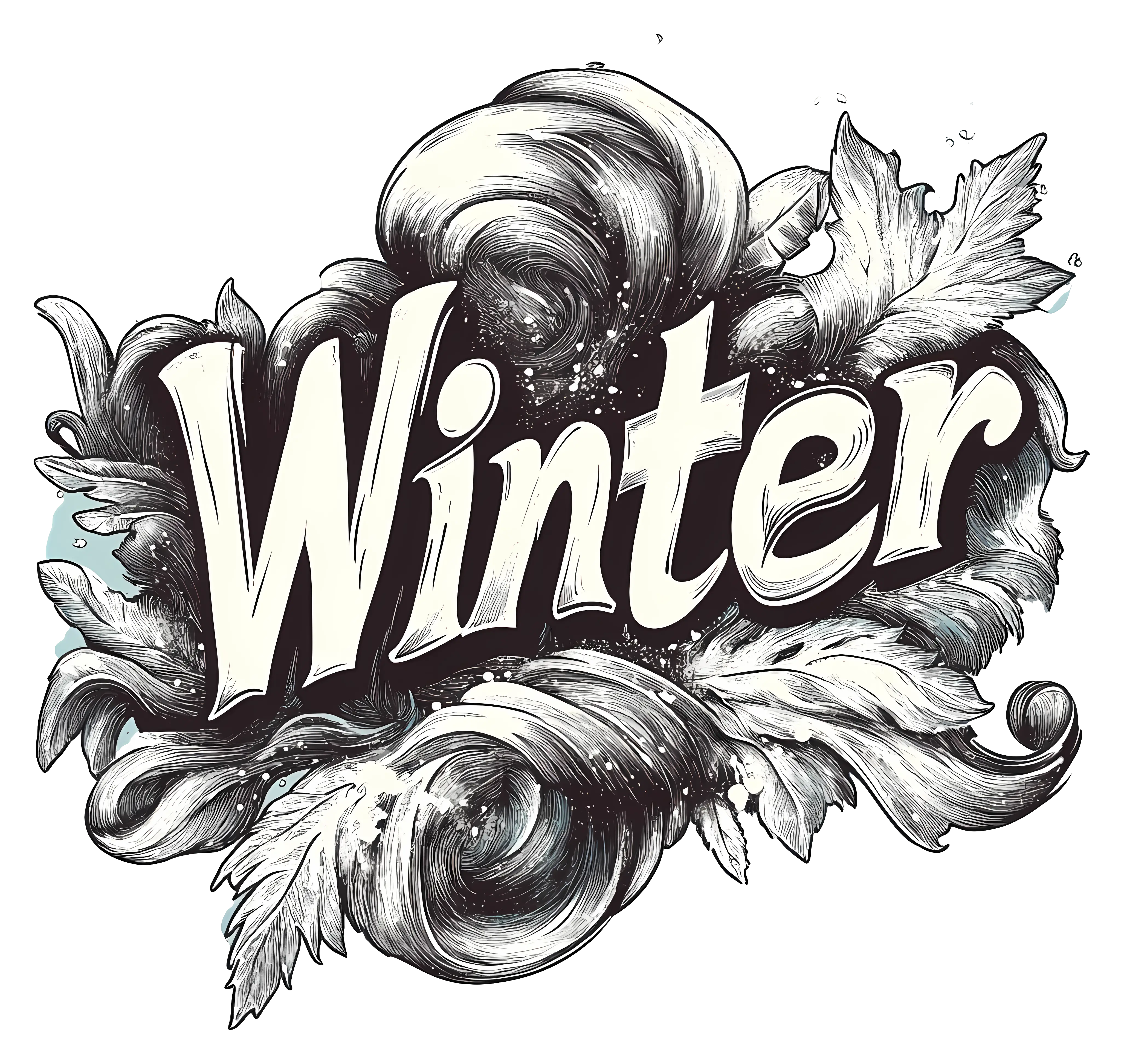 Winter Season Decorative Typography Design