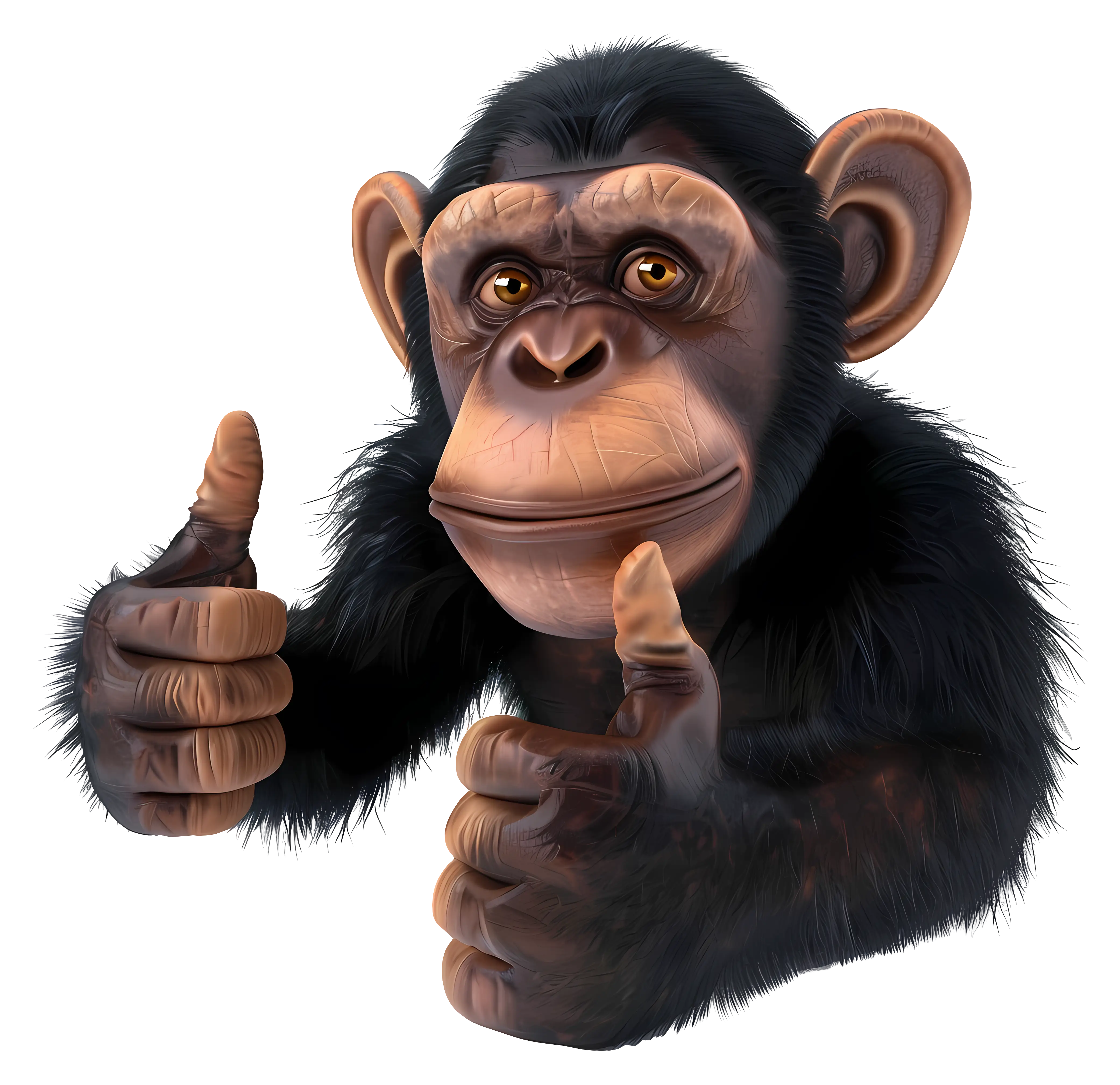 Thumbs Up Cartoon Chimpanzee Illustration