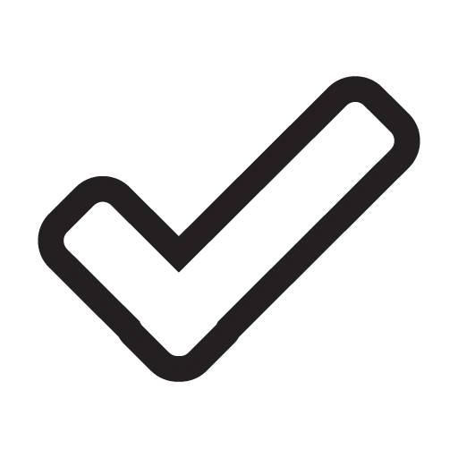 Black checkmark approval symbol