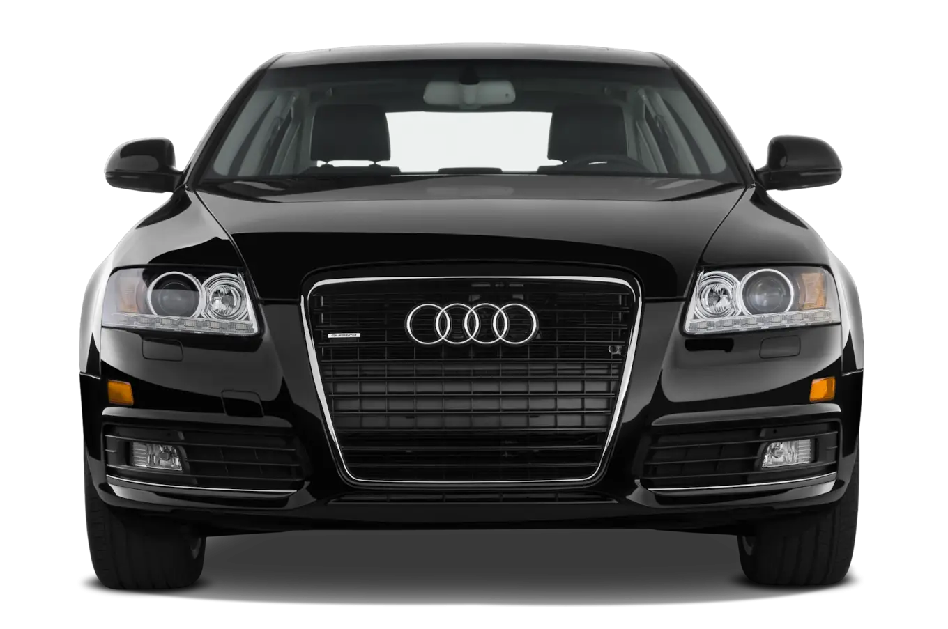 Sleek Black Sedan Car Front View