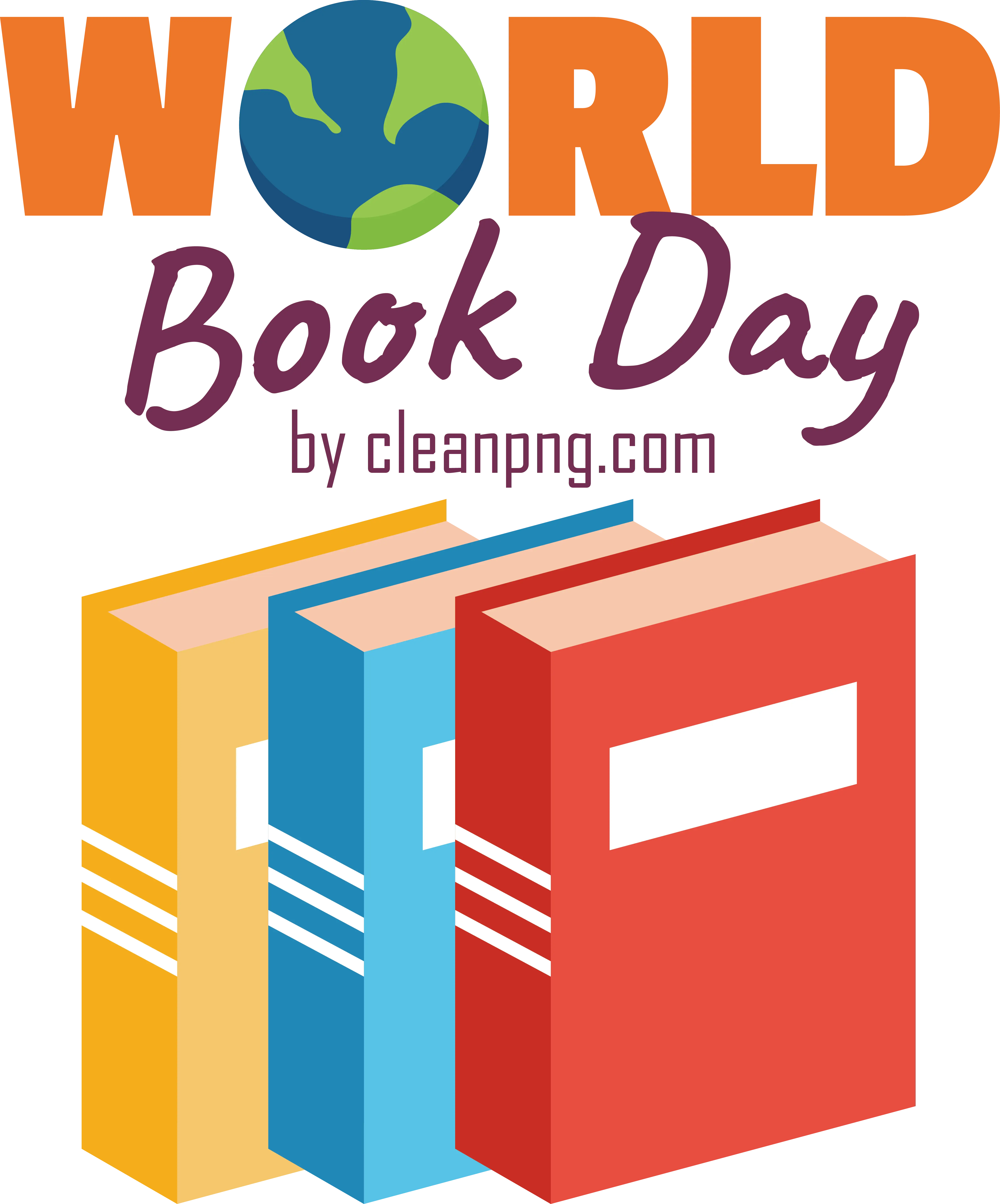 Stacked Books in Vibrant Colors for World Book Day