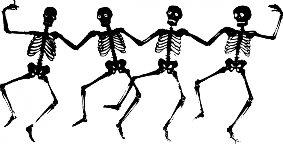 Dancing Skeletons in Spooky Artwork