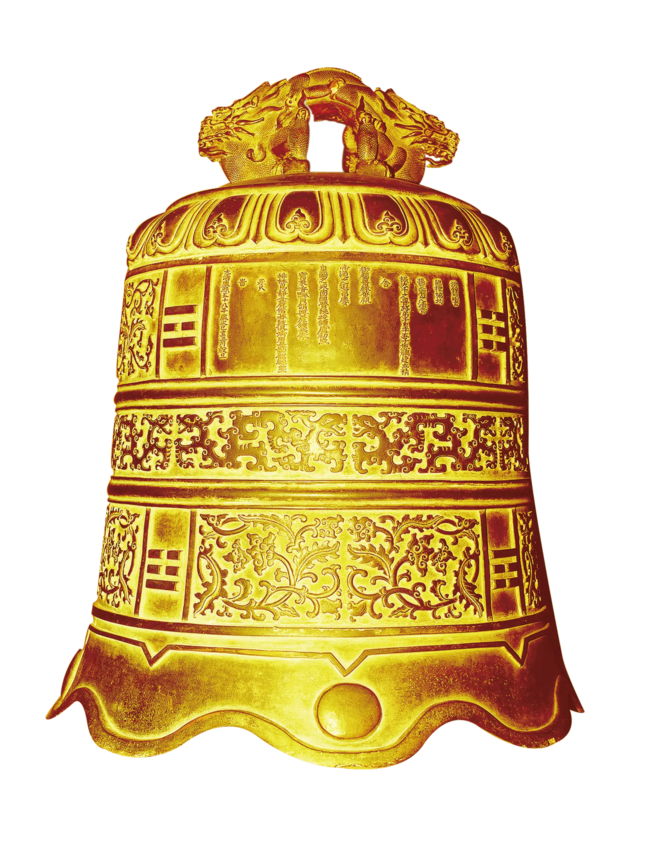 Ornate Golden Bell with Intricate Patterns