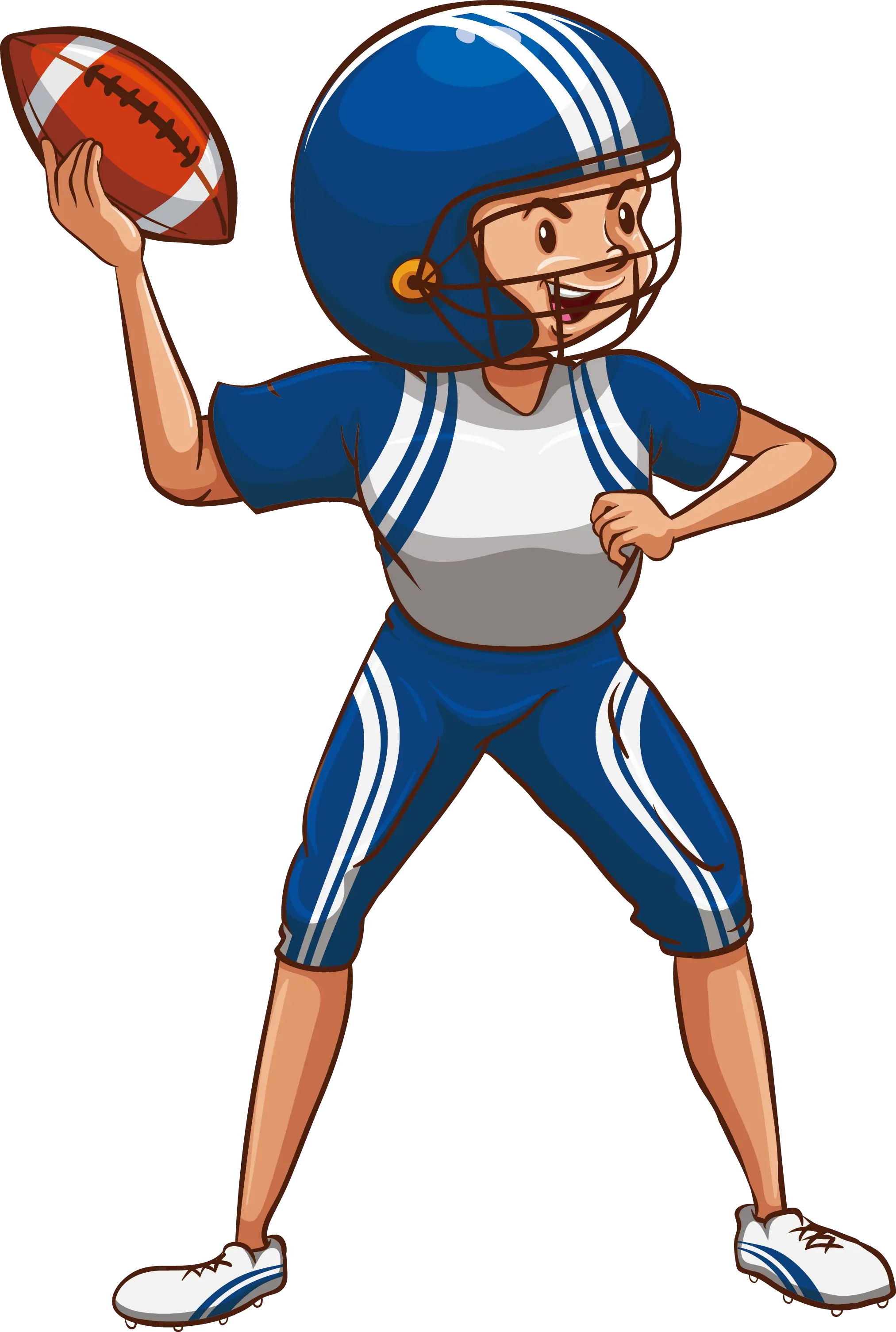 Cartoon Illustration of a Football Player