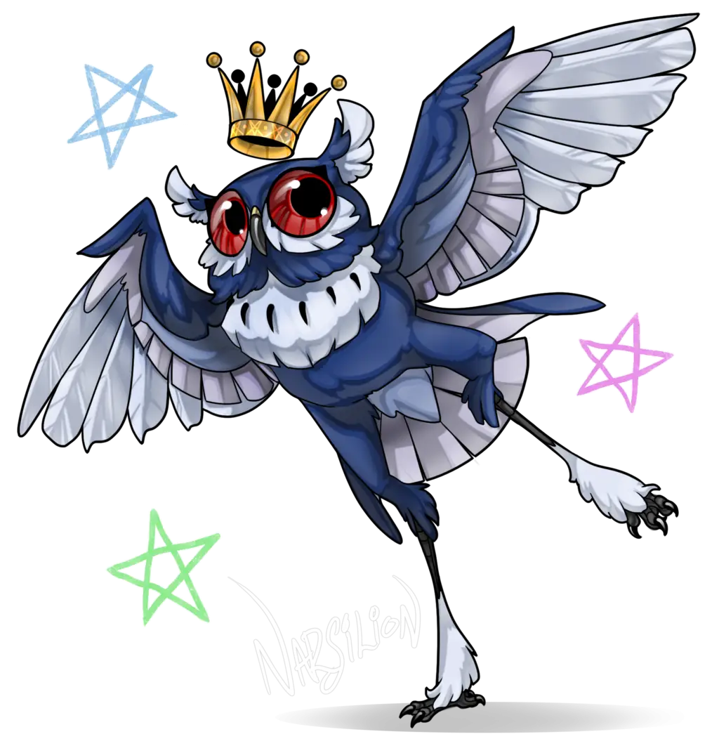 Owl with Crown and Wings