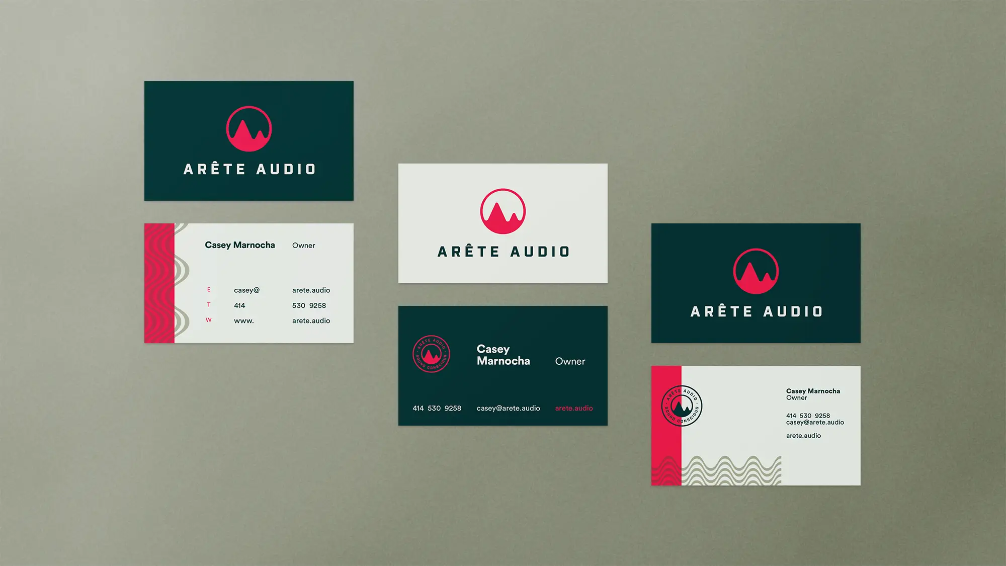 Arete Audio Business Cards Design