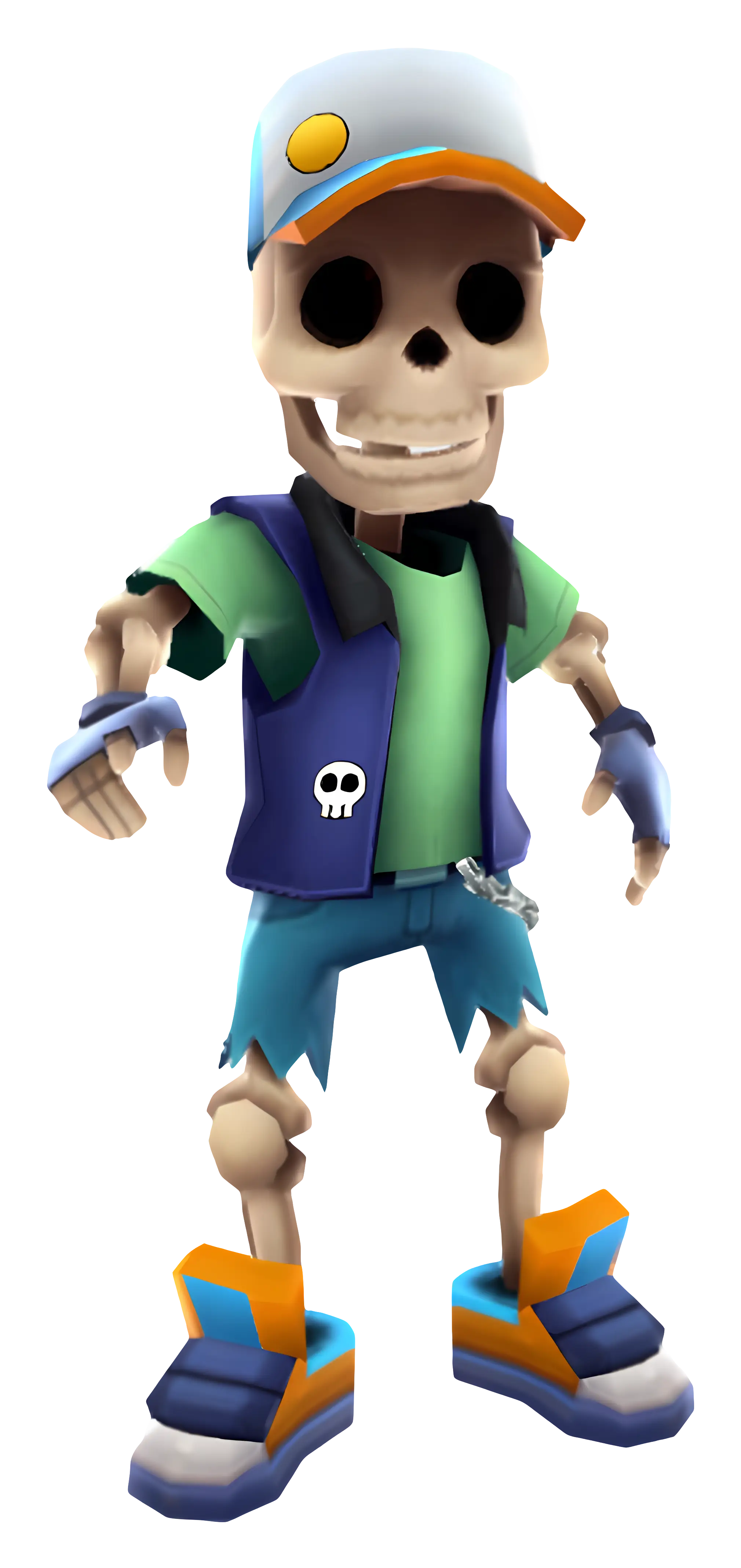 Skeleton Character in Casual Outfit