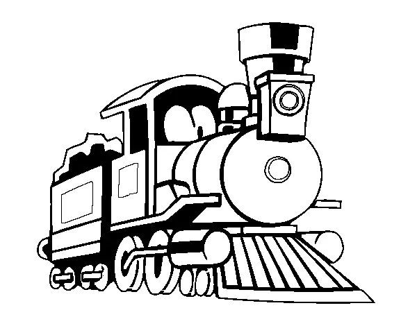 Cartoon Train Illustration for Kids