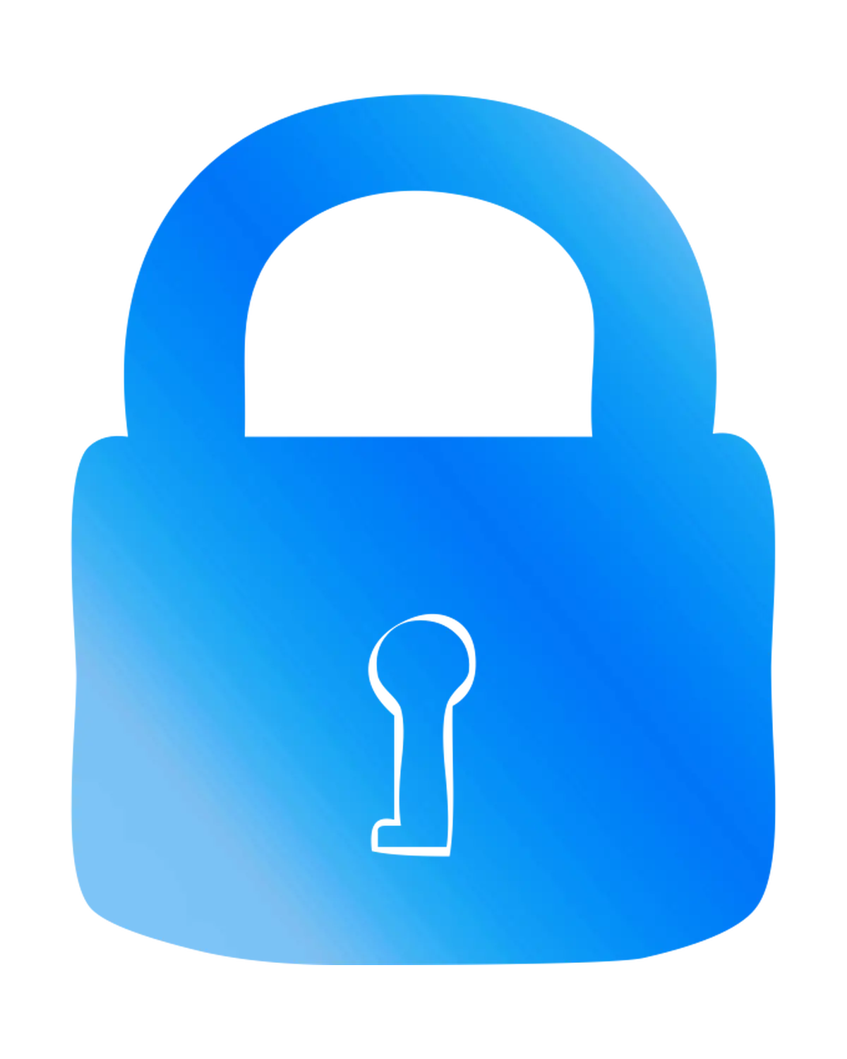 Blue Lock Icon for Security Concept