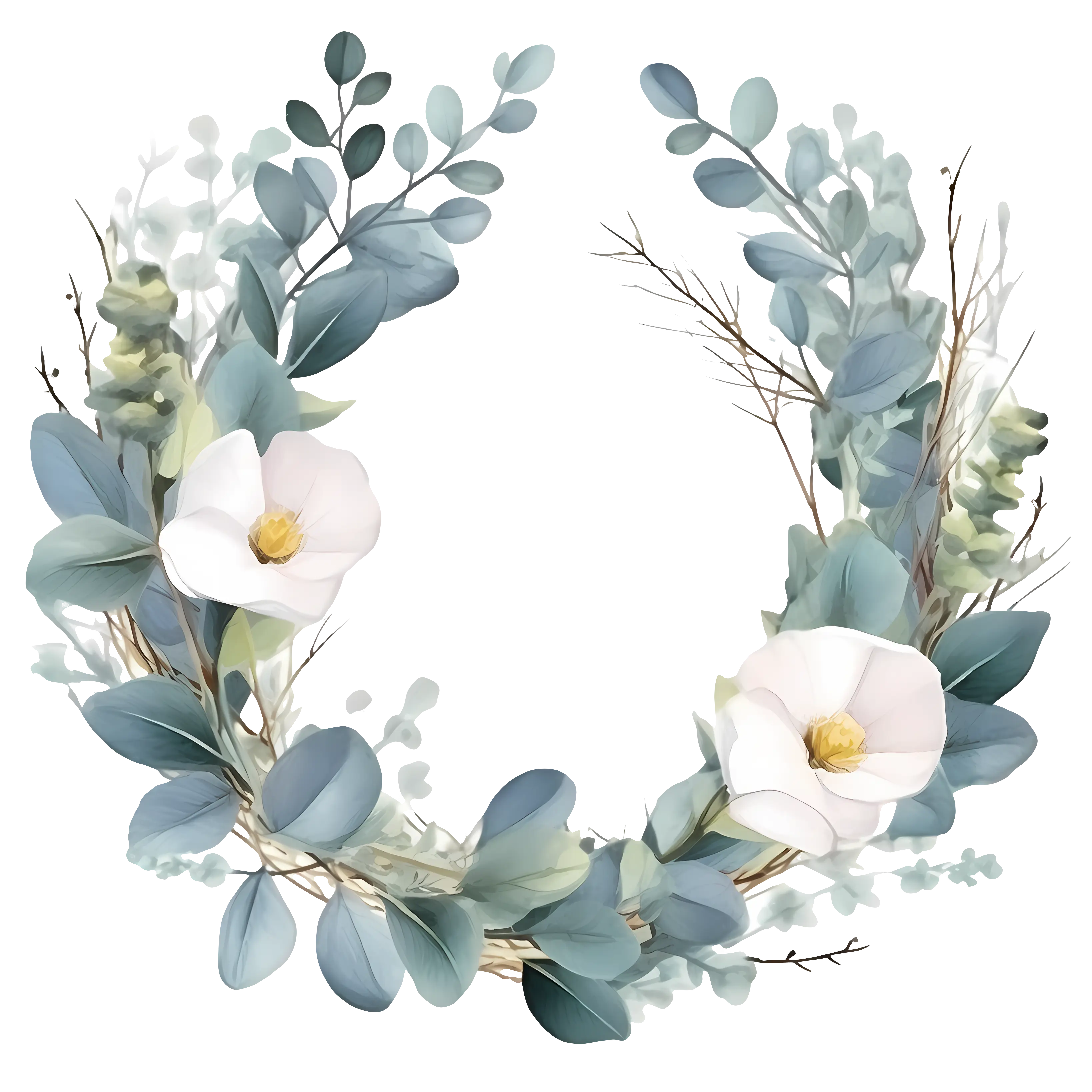 Eucalyptus Wreath with Floral Accents