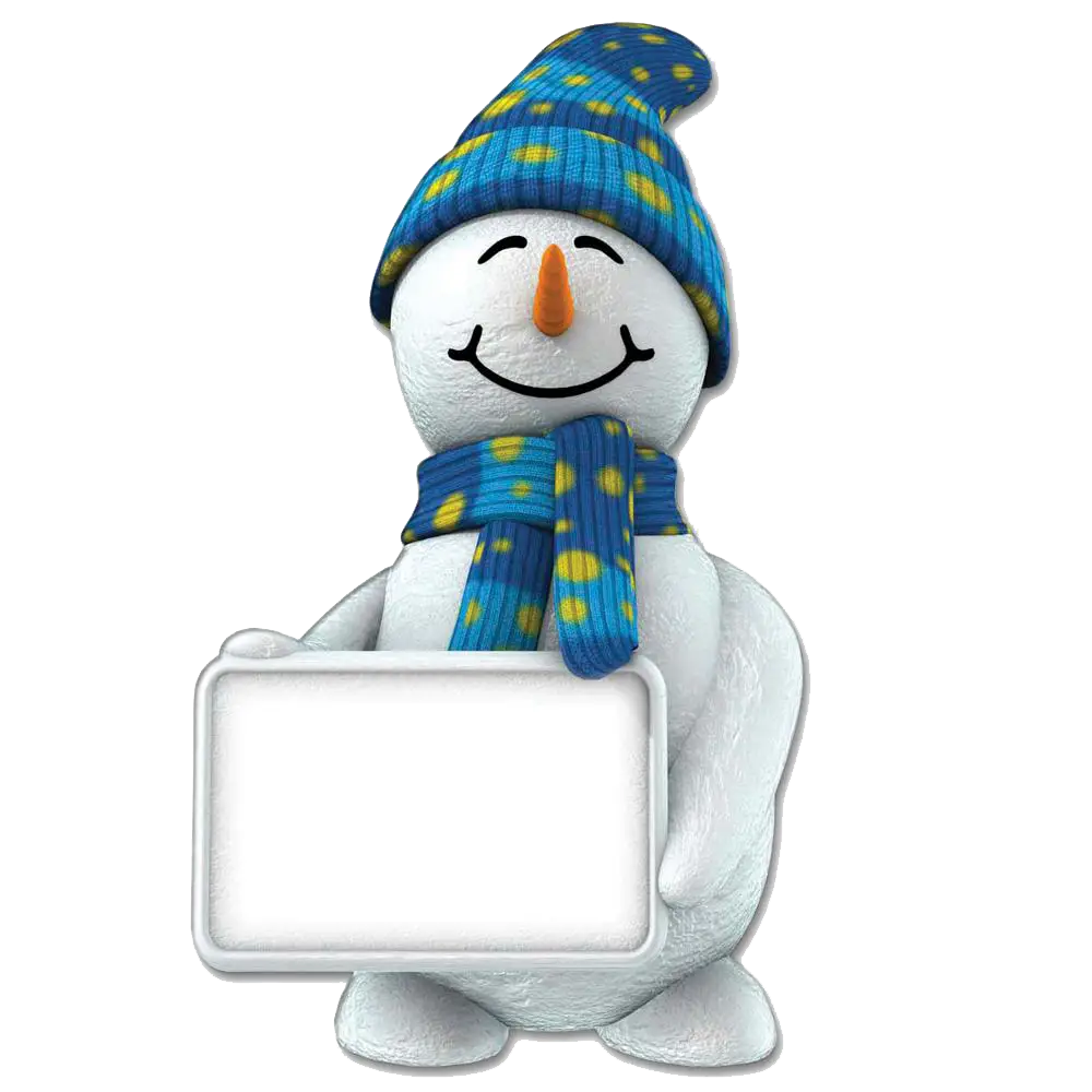 Snowman Holding Blank Sign