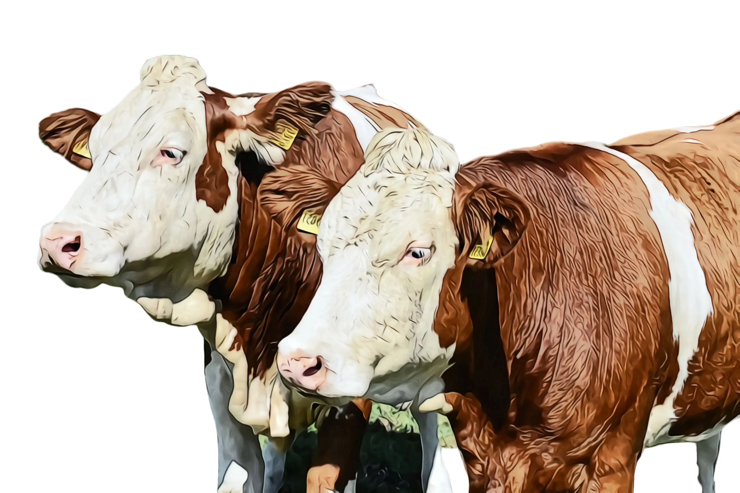 Brown and White Cows on a Farm