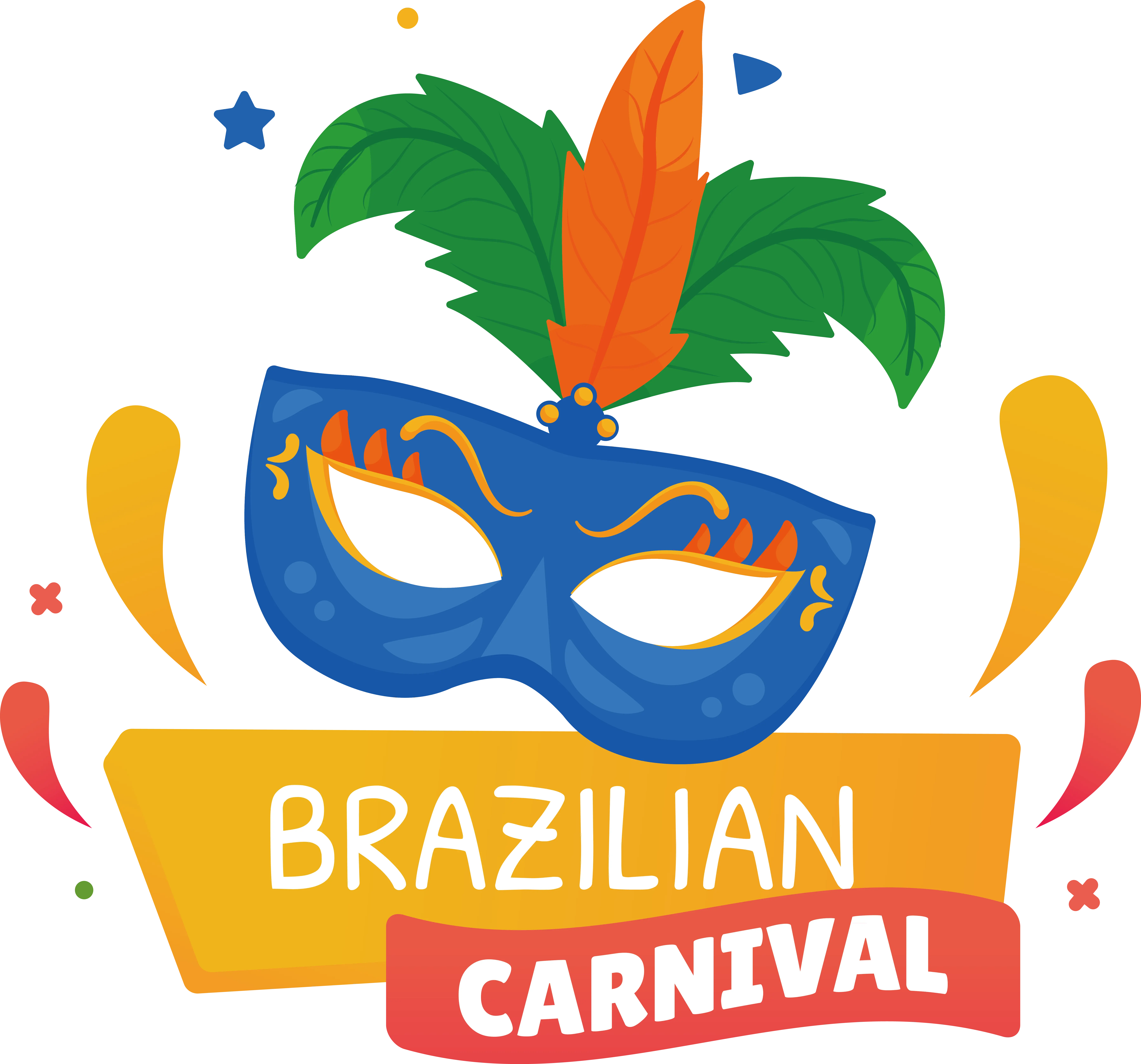 Blue Feathered Mask for Brazilian Carnival