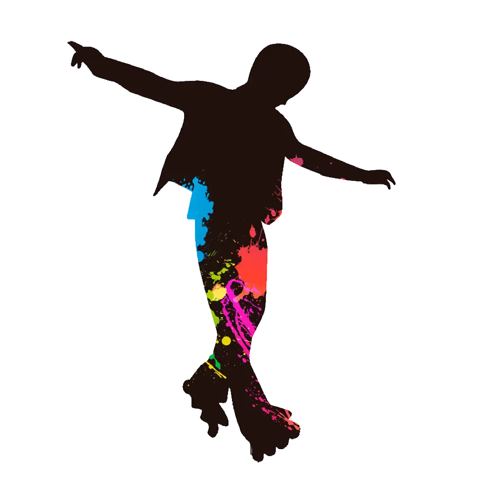 Colorful Skating Silhouette