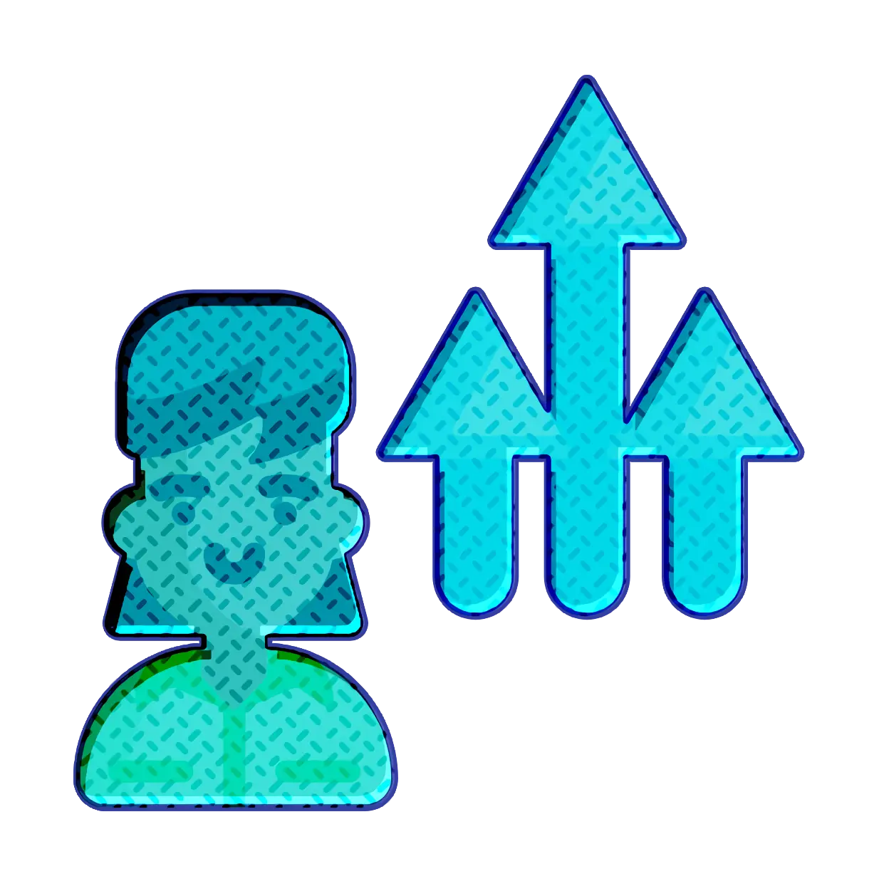 Person and Upward Arrows Icon