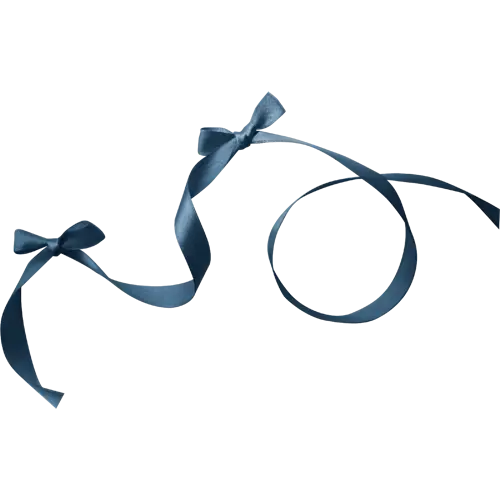 Decorative Blue Ribbon with Bows