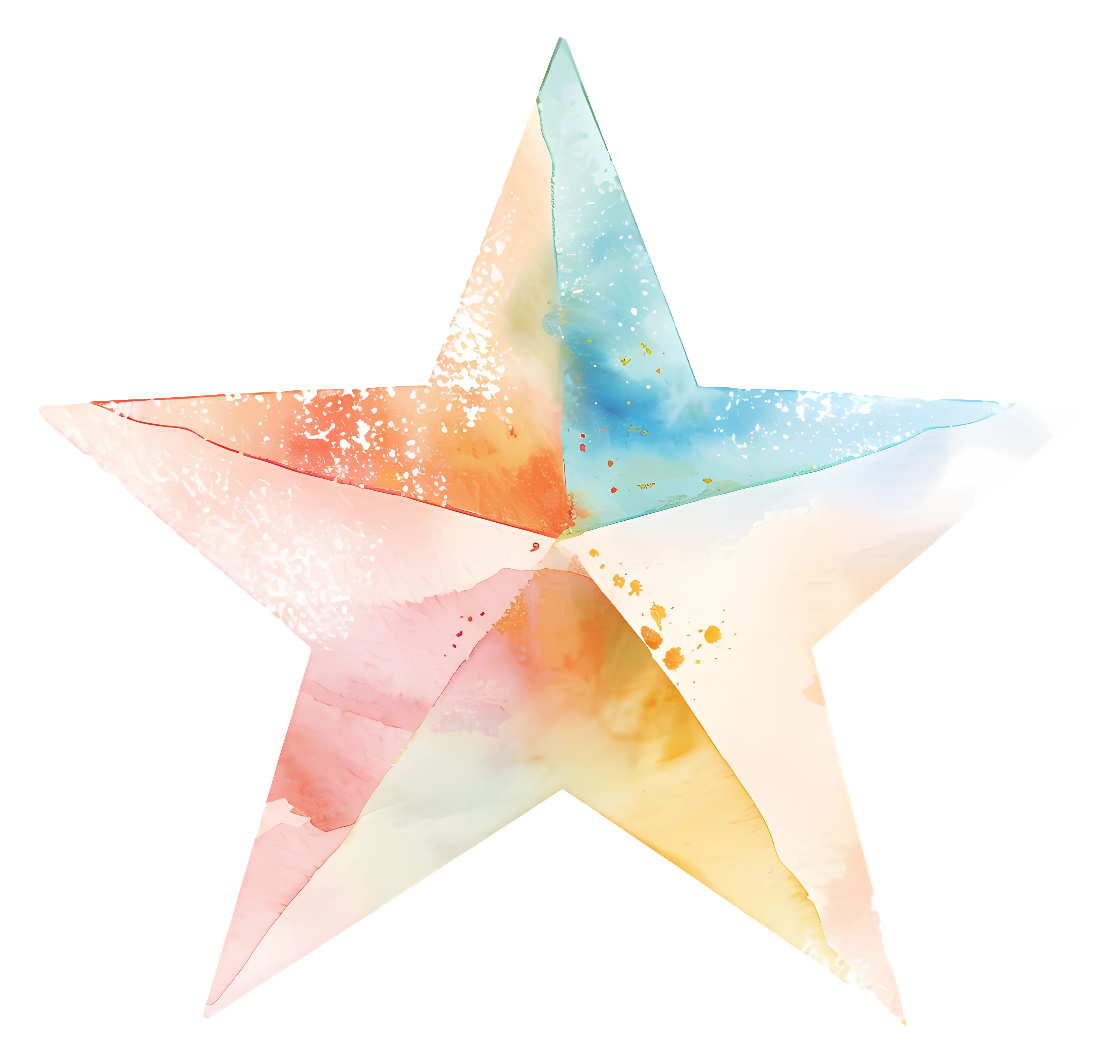 Colorful Watercolor Star Illustration