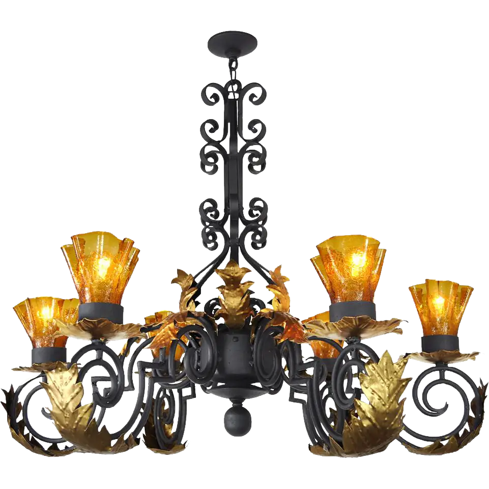 Elegant Chandelier with Amber Lights