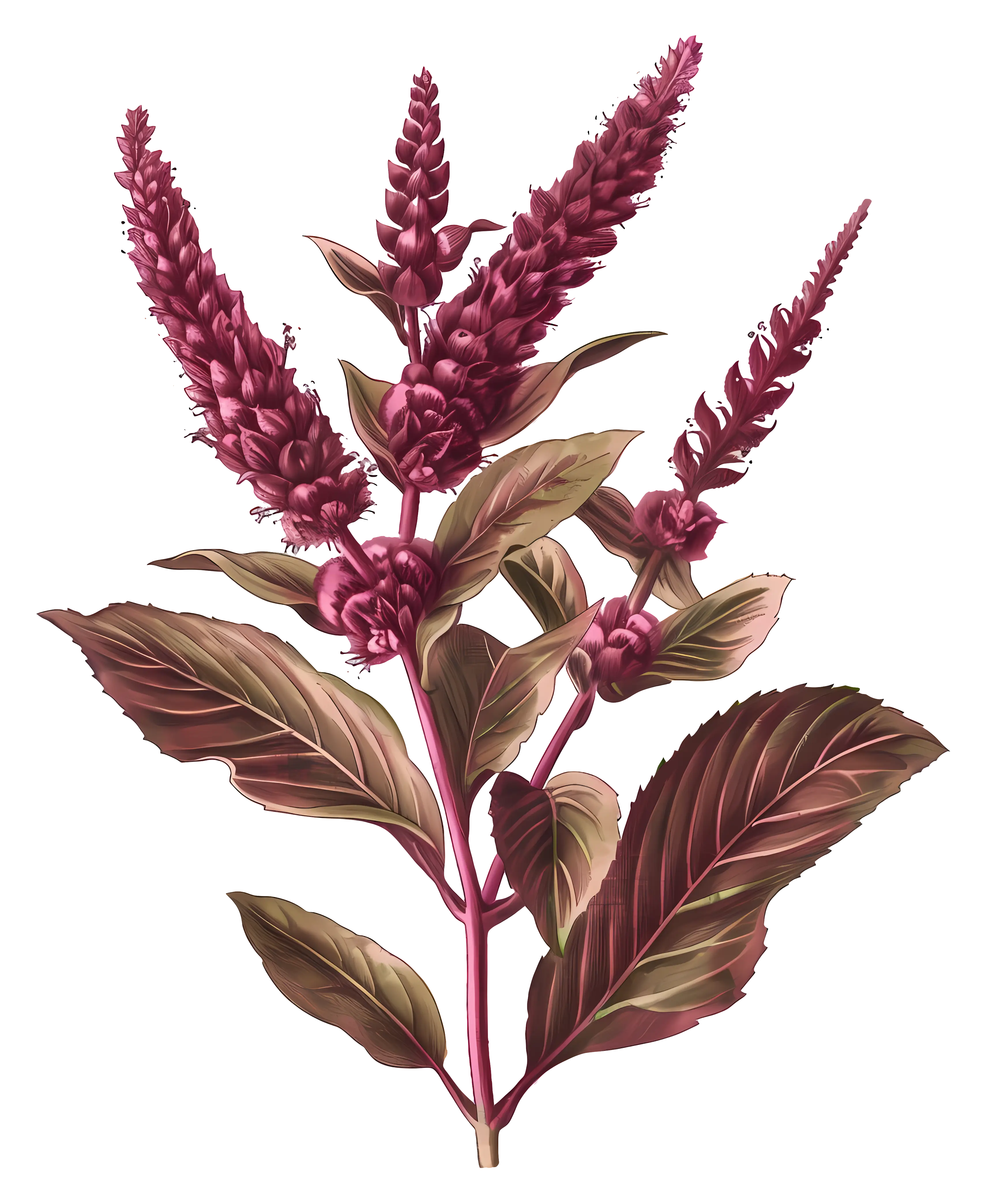 Botanical Illustration of Amaranth Plant