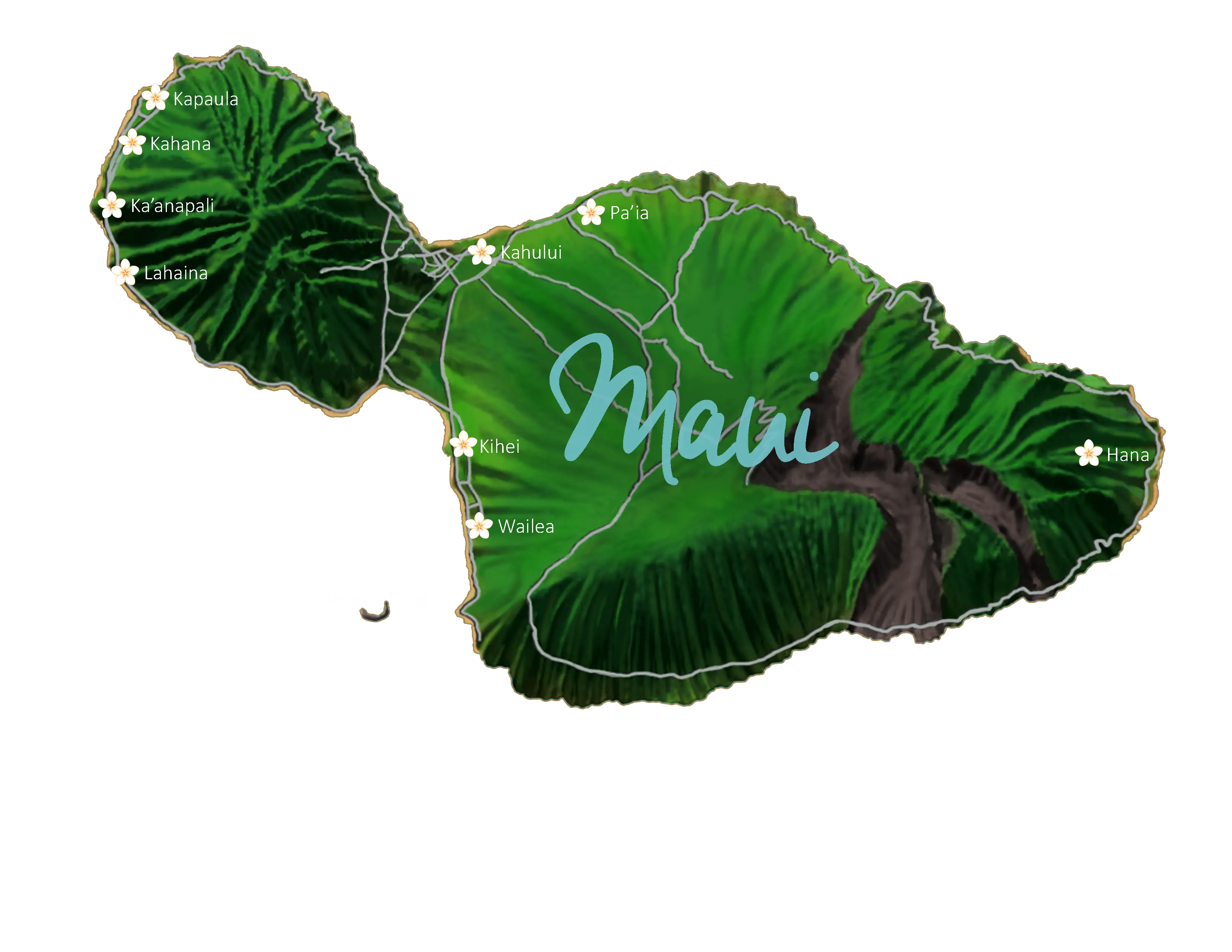Map of Maui Island