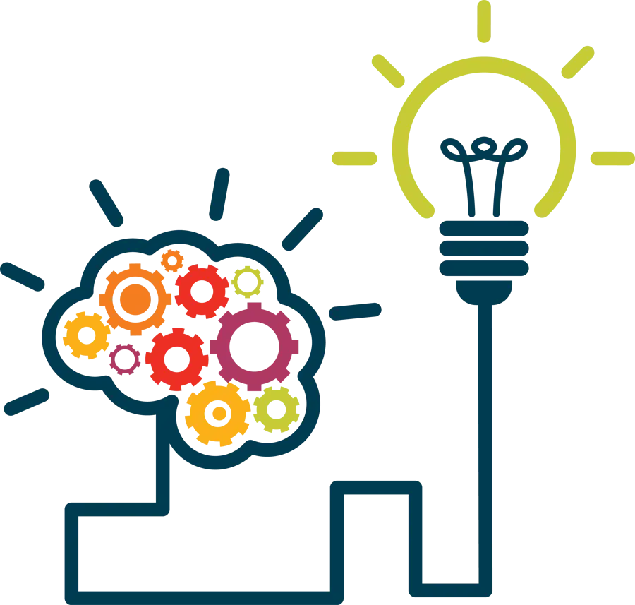 Brain and Light Bulb for Creativity Illustration