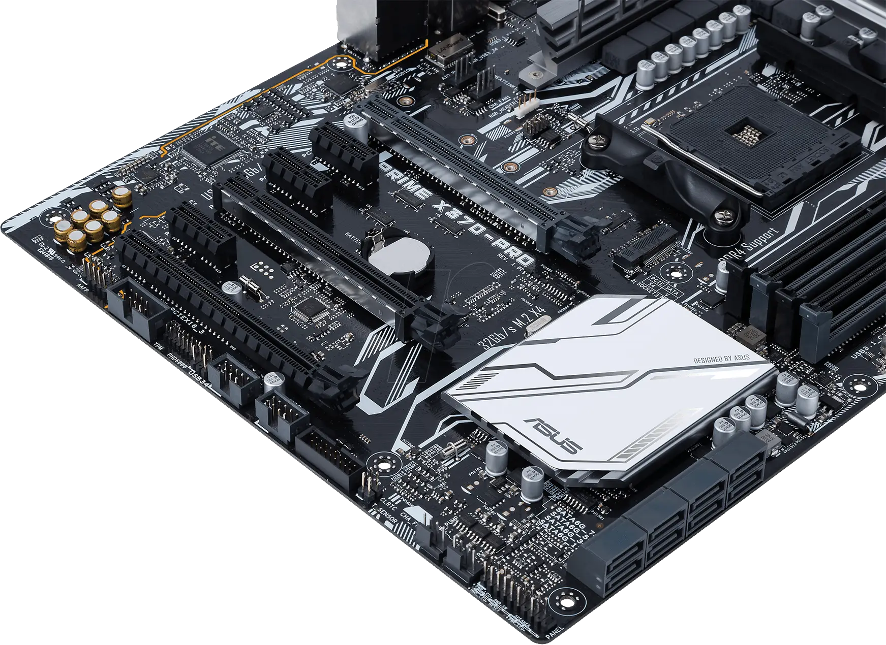 Black Motherboard with Advanced Components