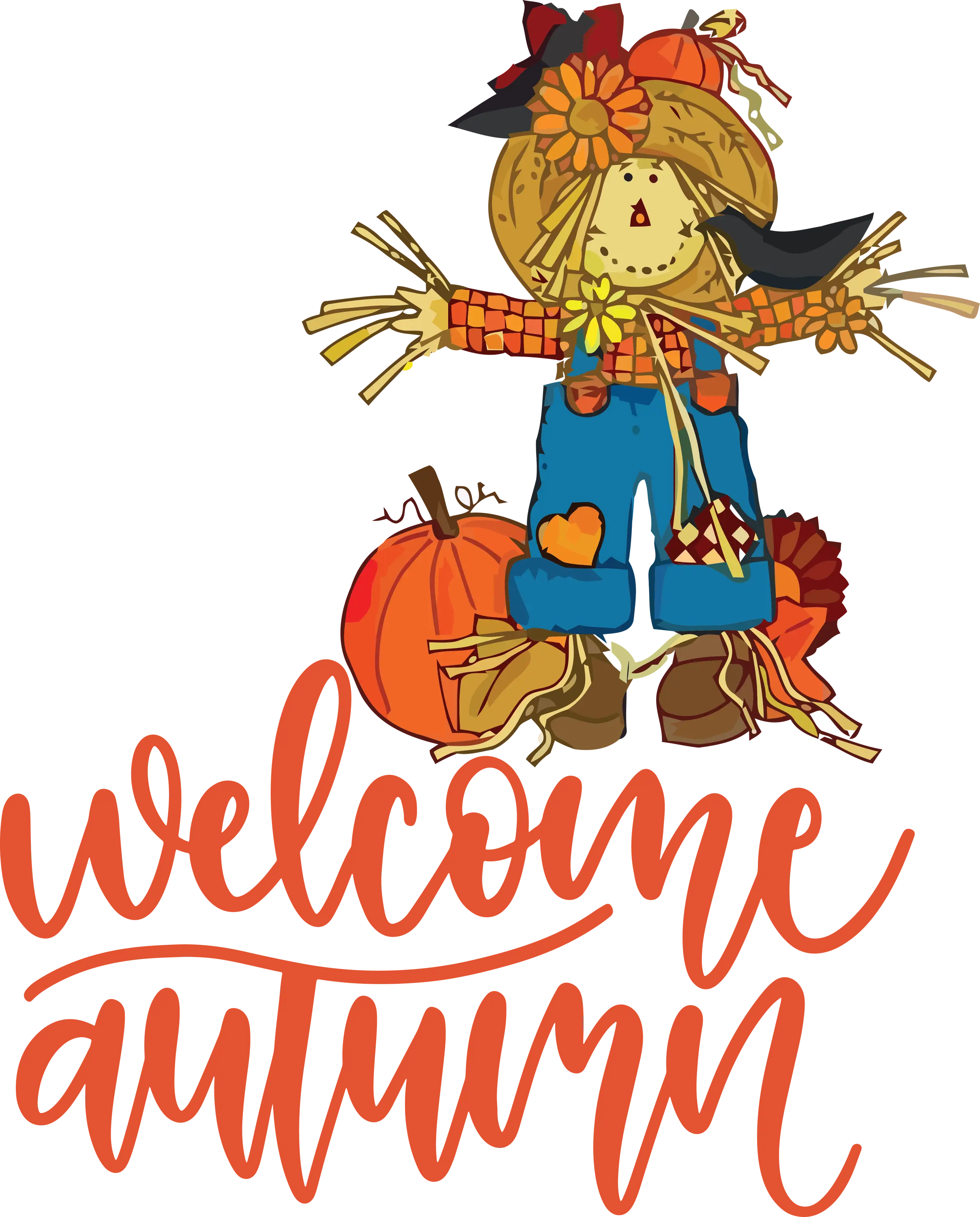 Welcome Autumn Scarecrow Decoration