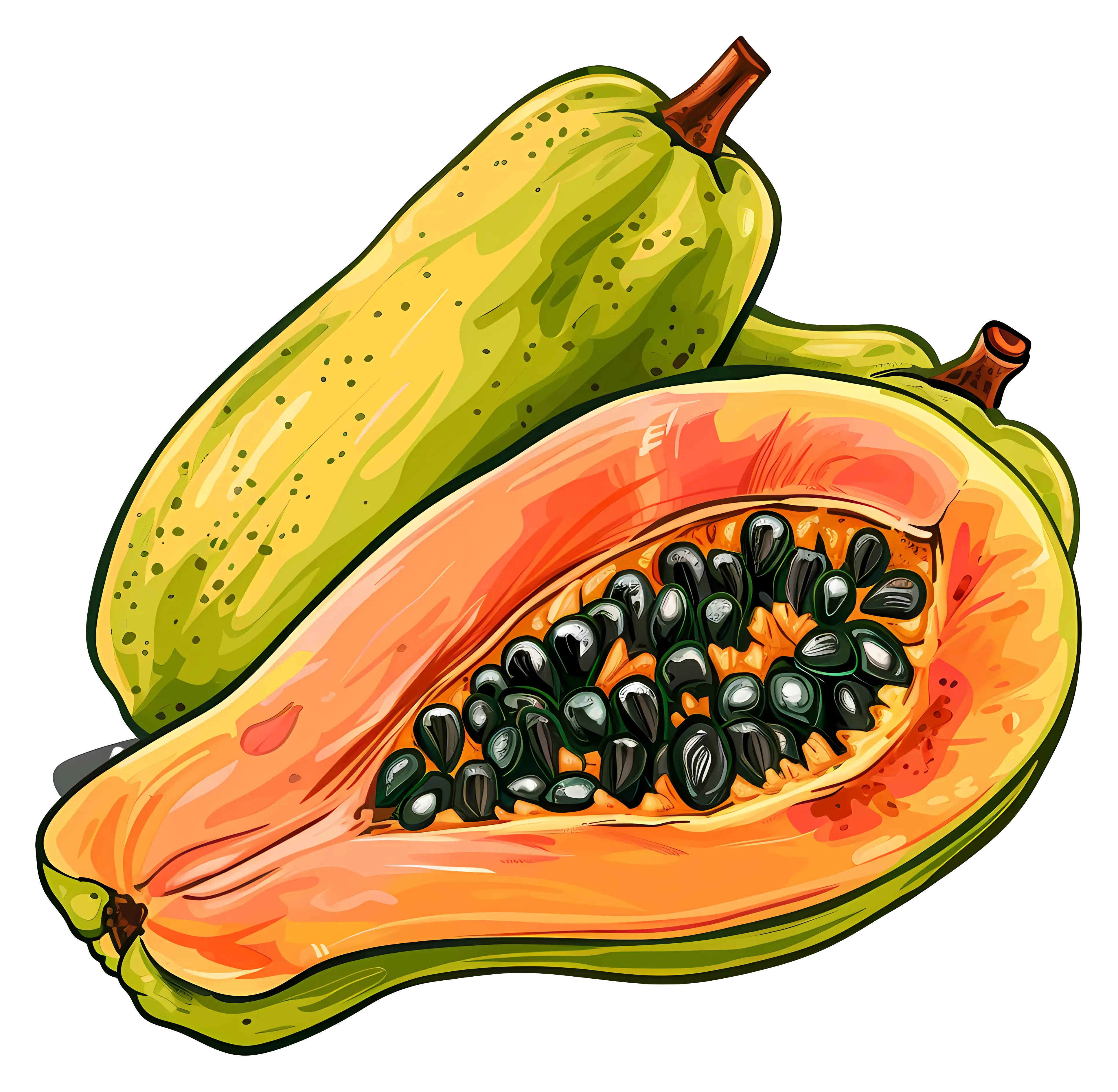 Juicy Papaya with Seeds