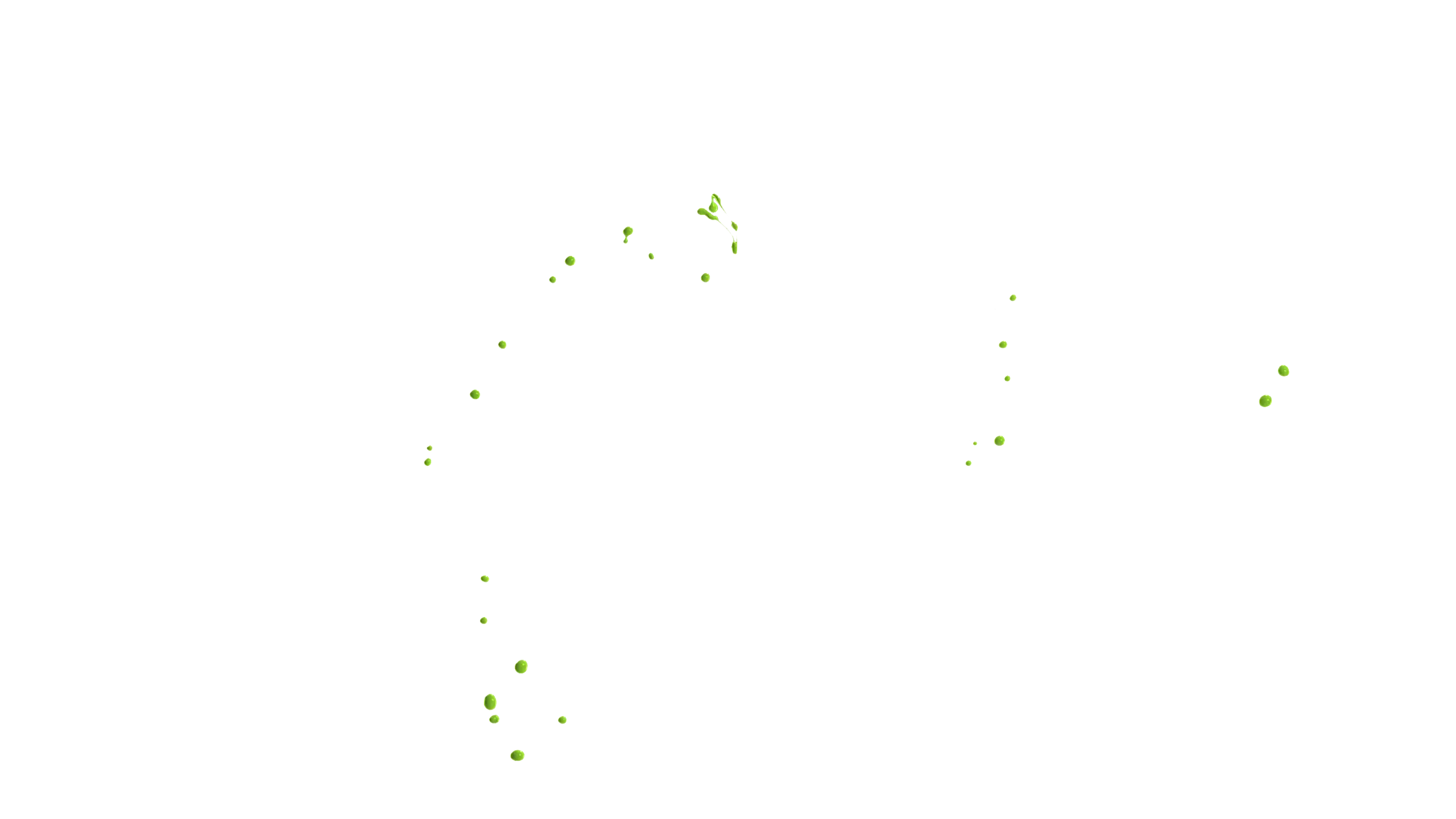 Green Particle Effect on Transparent Background