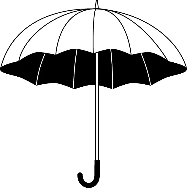 Simple Black and White Umbrella