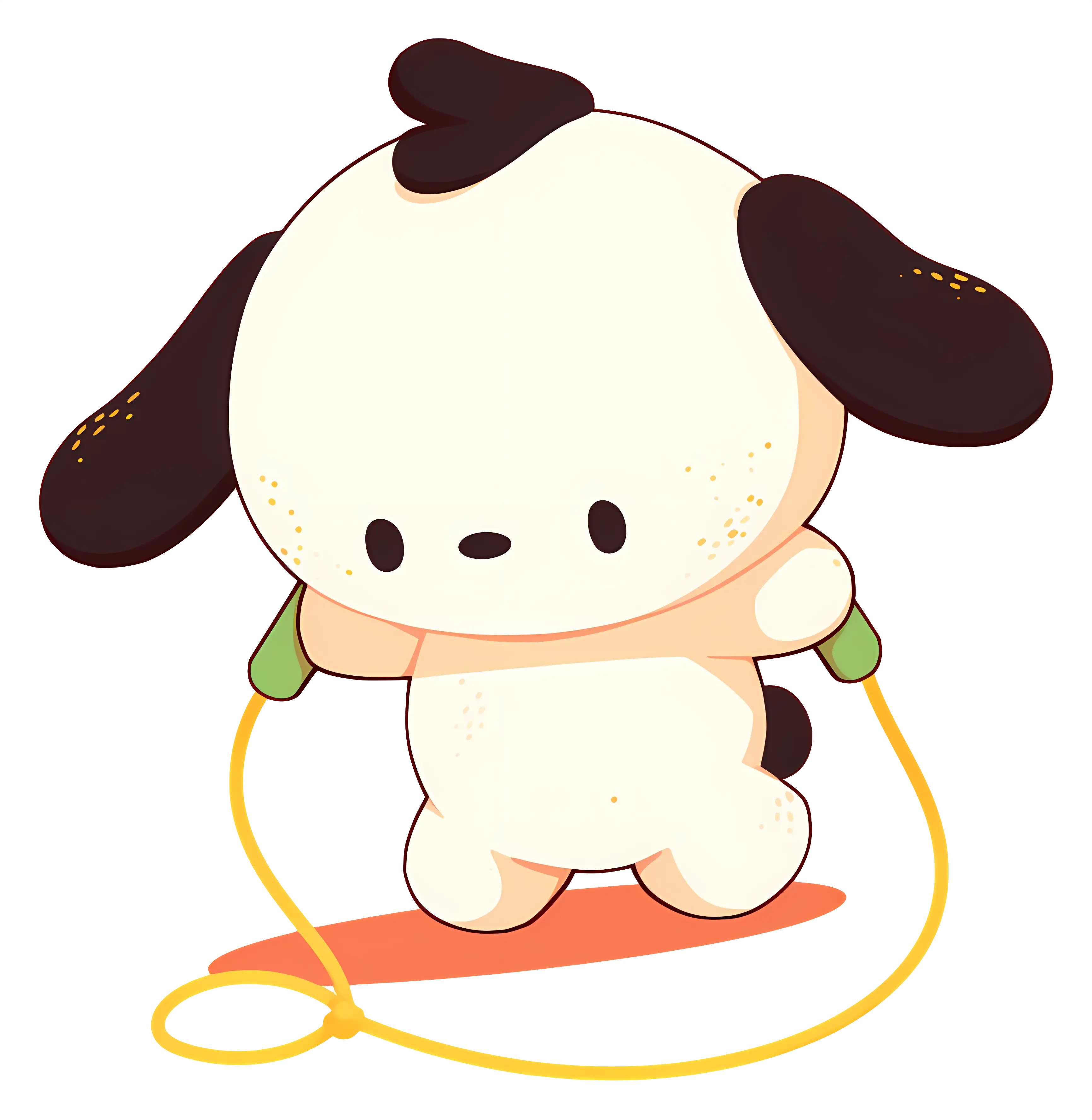 Playful Jumping Dog with Rope
