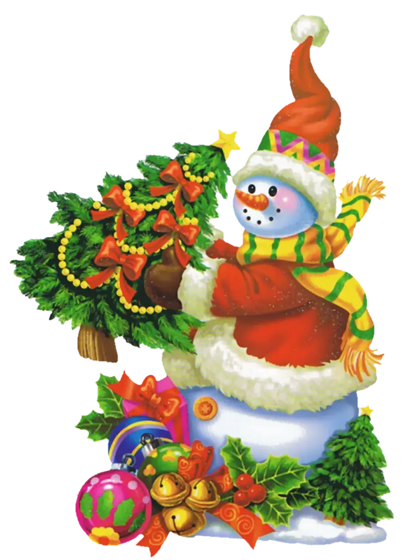 Snowman with Christmas Decorations