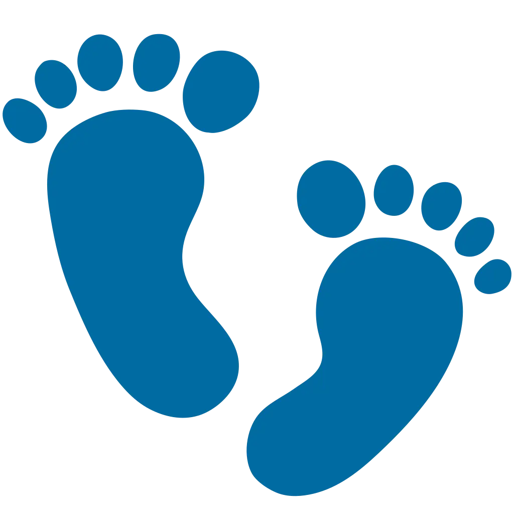 Blue Footprints Symbolizing Steps