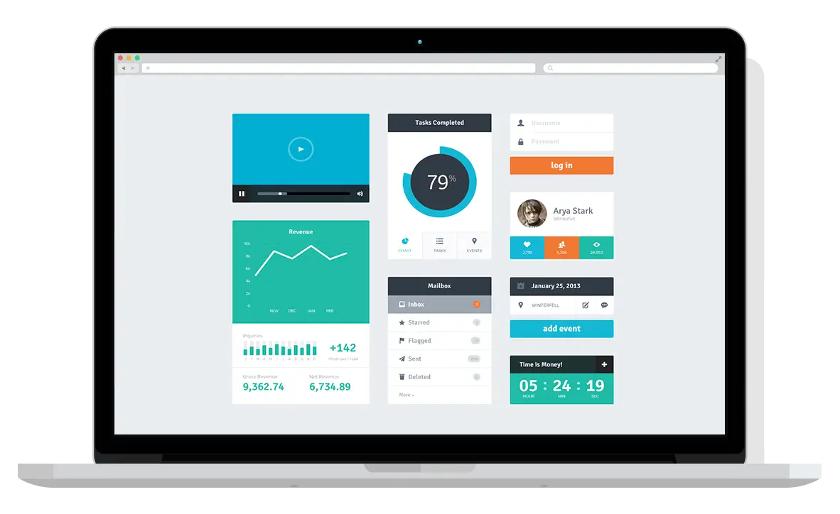 Laptop with Dashboard Interface