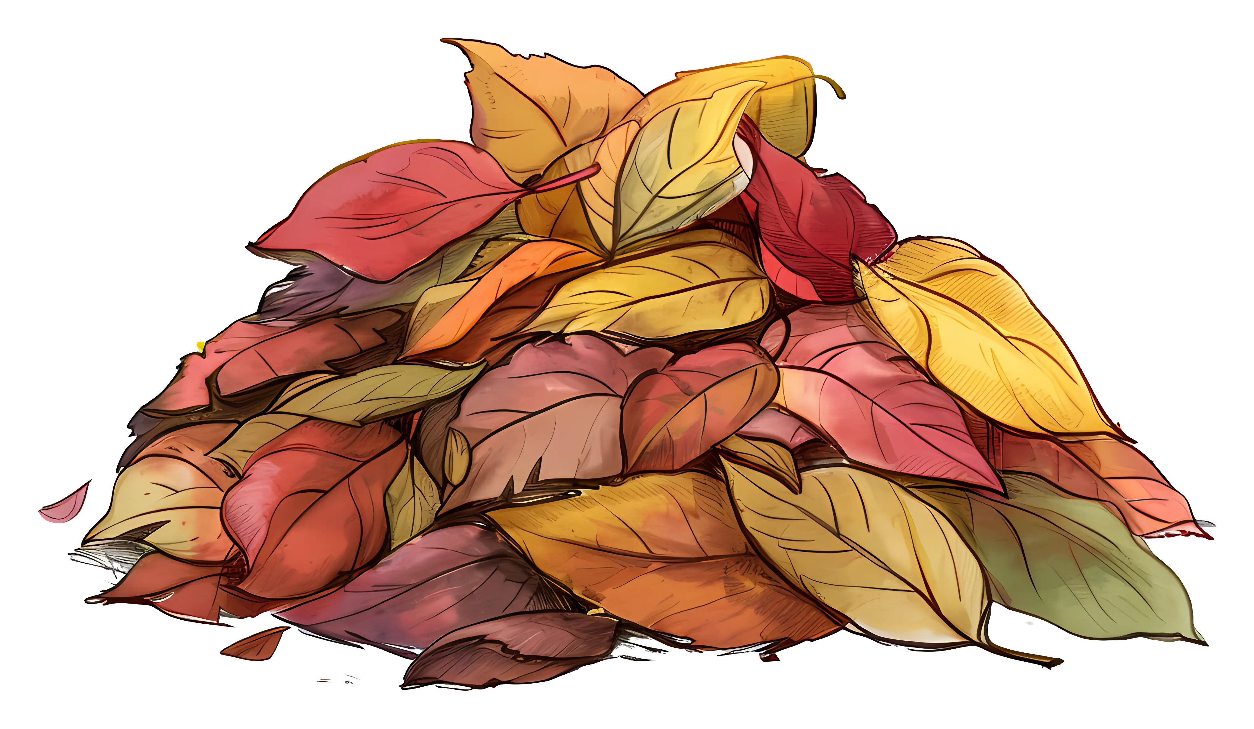 Pile of Colorful Autumn Leaves