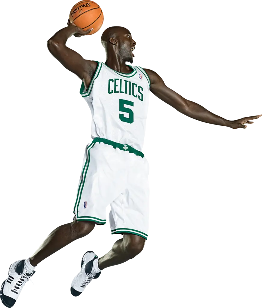 Basketball Player Dunking in Celtics Uniform