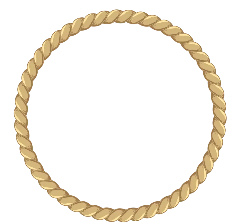 Golden Circular Rope Design Illustration