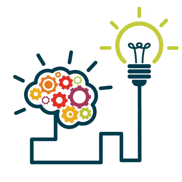 Conceptual Brain and Light Bulb Idea Illustration