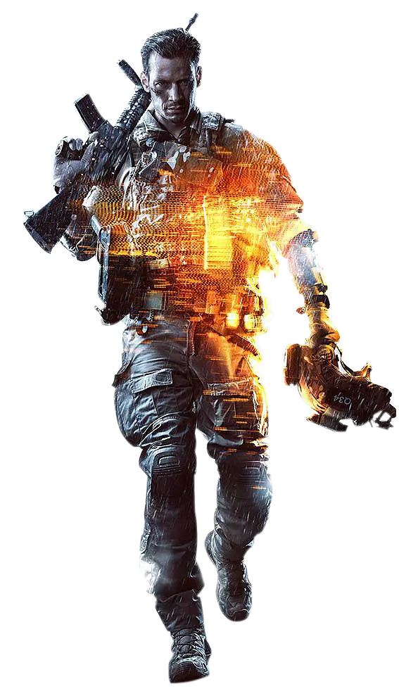 Armored Soldier in Action Scene