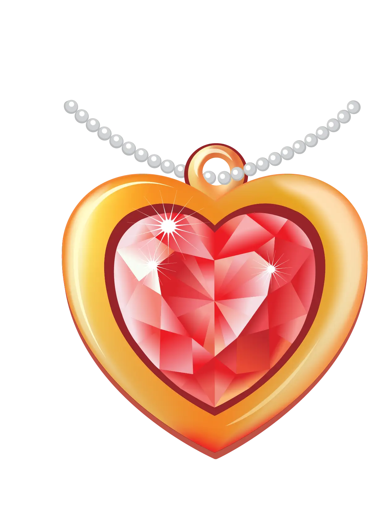 Beautiful Heart Necklace with Gem