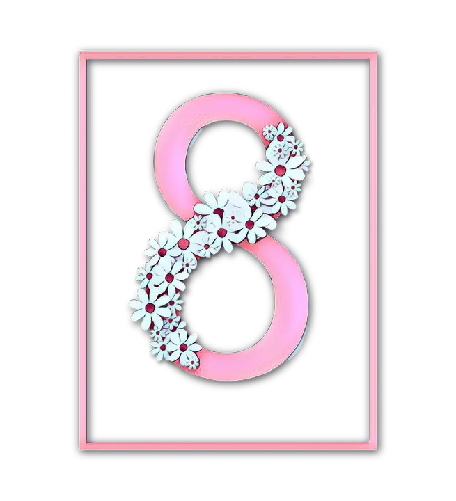 Pink Floral Number 8 Decoration