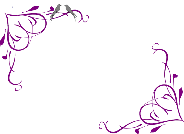 Purple Floral Heart Frame for Romantic Designs