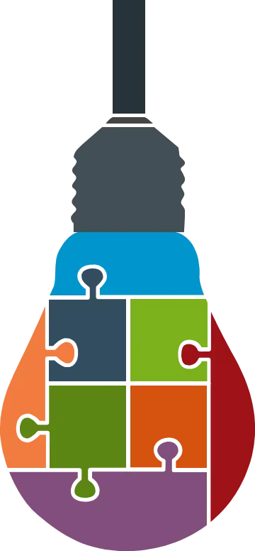 Colorful Puzzle Lightbulb