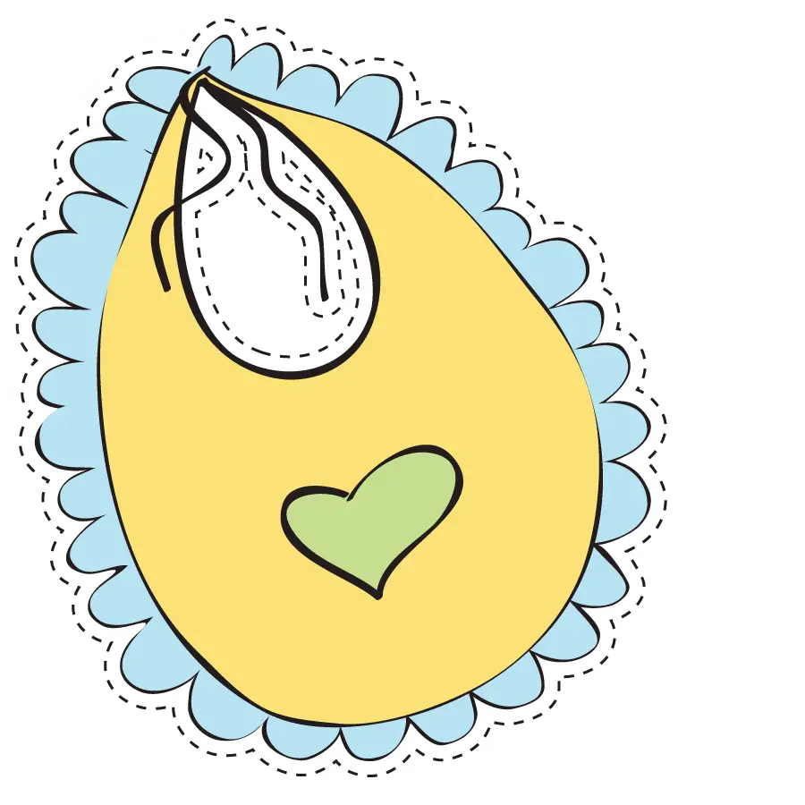 Yellow Baby Bib with Heart Design