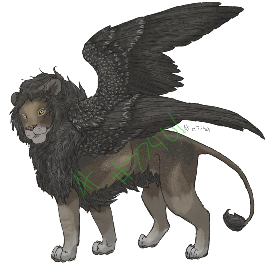 Winged Lion Mythical Creature Illustration