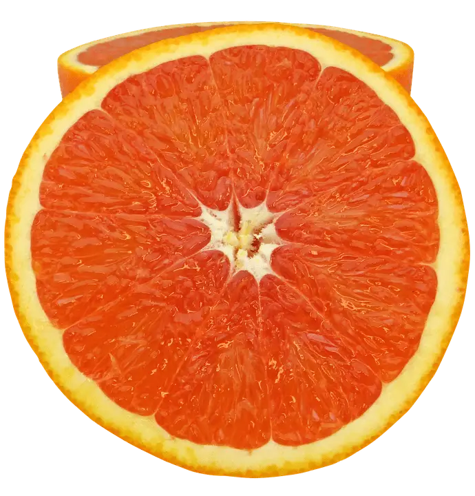 Orange Grapefruit Slice with Juicy Interior
