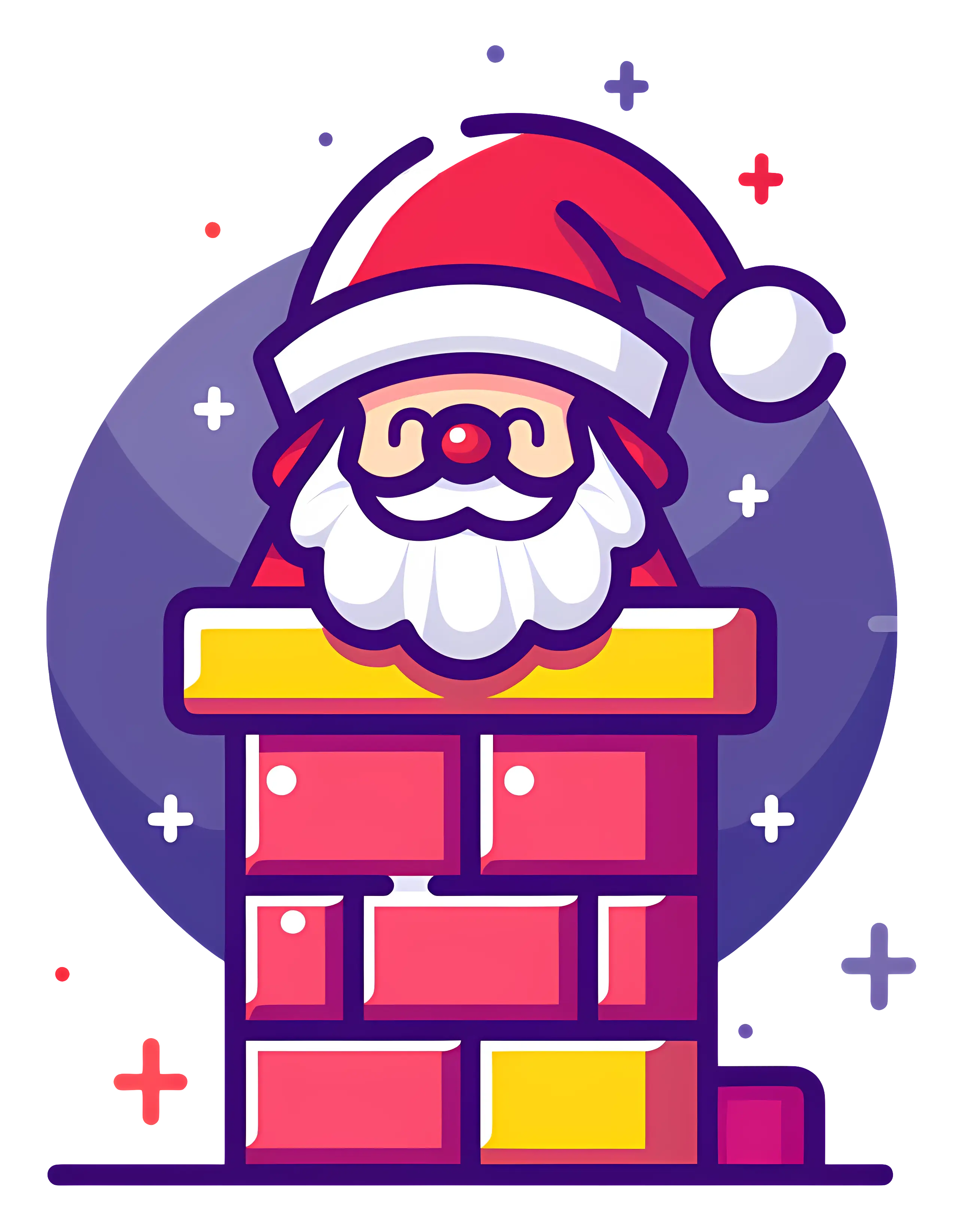 Santa Claus in Chimney for Christmas