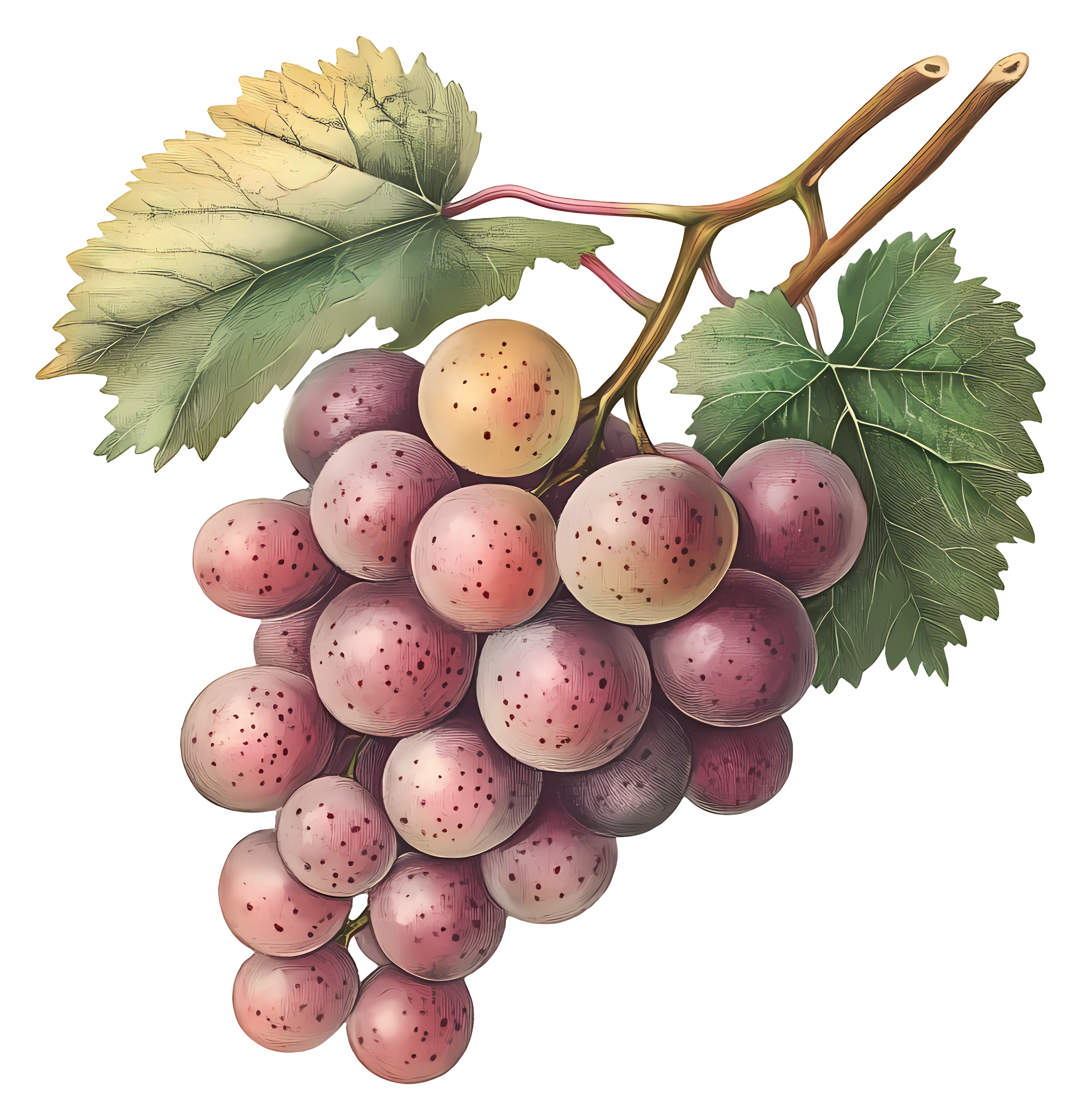 Realistic Illustration of a Grape Bunch