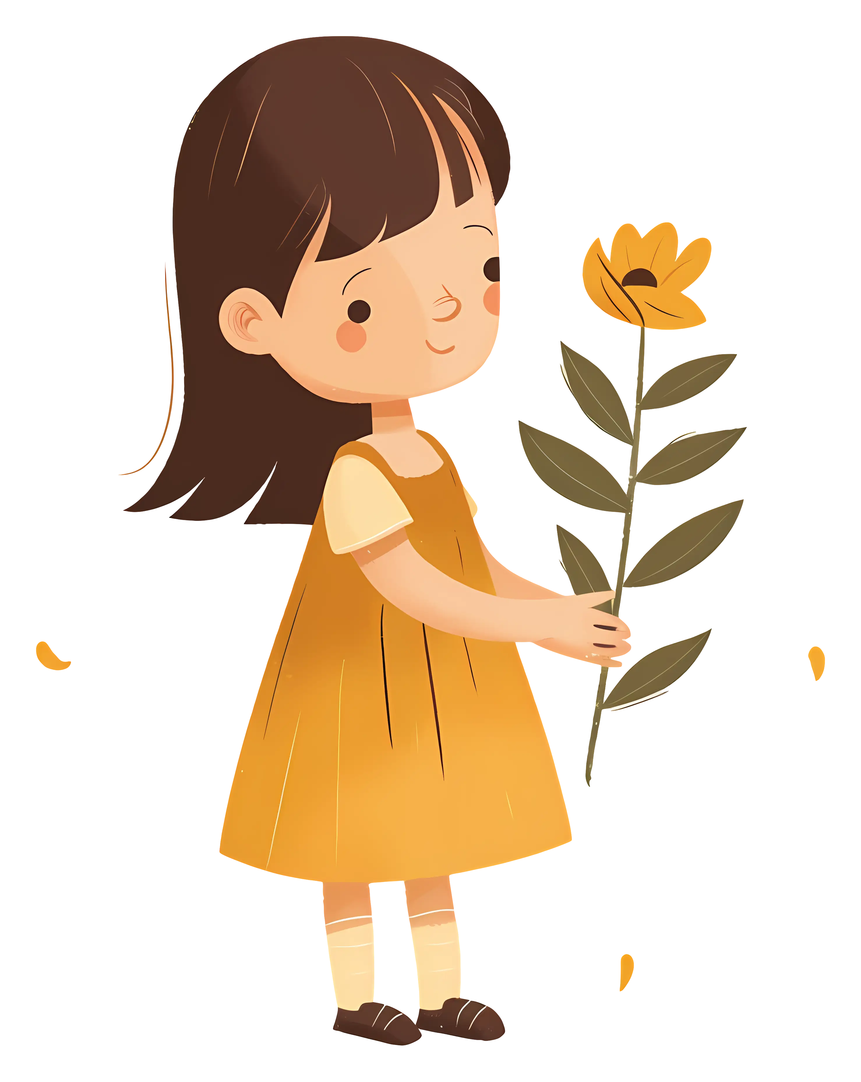 Girl Holding a Flower