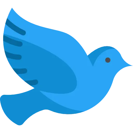 Blue Bird Illustration with Simplistic Style